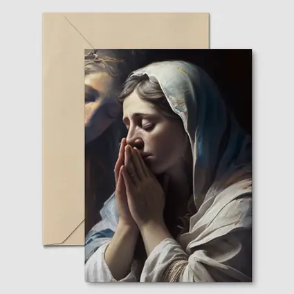 Praying Woman Classical Religious Painting Art
