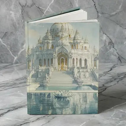 White Marble Hindu Temple Watercolor Art