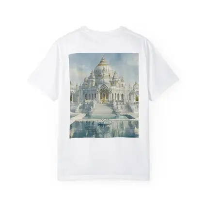 White Marble Hindu Temple Watercolor Art
