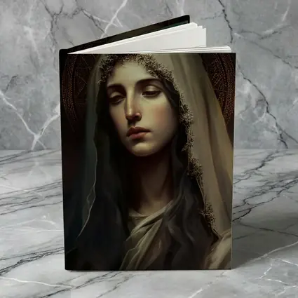 Virgin Mary Dark Renaissance Religious Portrait Art