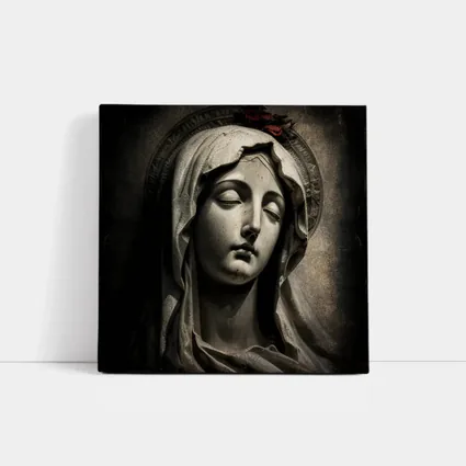 Virgin Mary Marble Statue Dark Grunge