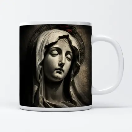 Virgin Mary Marble Statue Dark Grunge