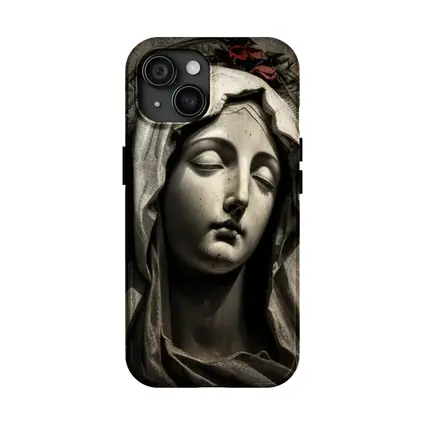 Virgin Mary Marble Statue Dark Grunge