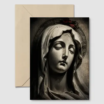 Virgin Mary Marble Statue Dark Grunge