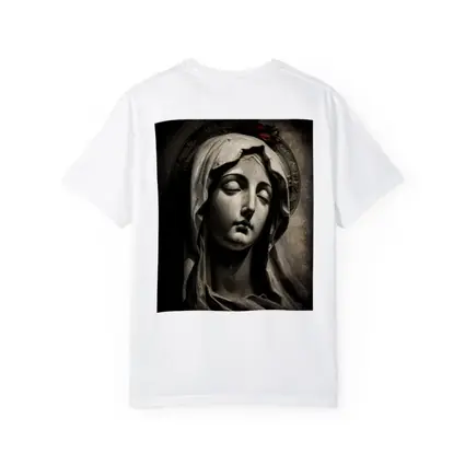 Virgin Mary Marble Statue Dark Grunge