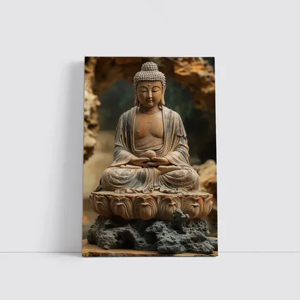 Ancient Stone Buddha Statue Lotus Seat