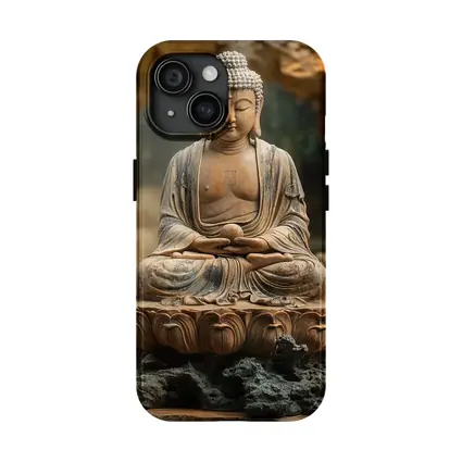Ancient Stone Buddha Statue Lotus Seat