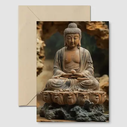Ancient Stone Buddha Statue Lotus Seat