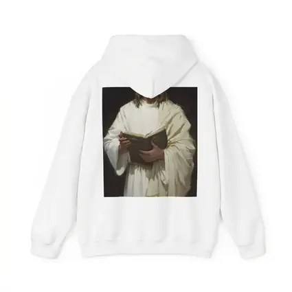 Jesus Christ Holding Bible White Robes