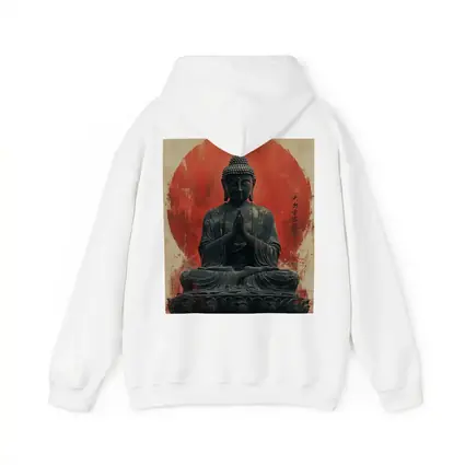 Buddha Statue Red Circle Japanese Art