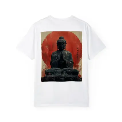 Buddha Statue Red Circle Japanese Art