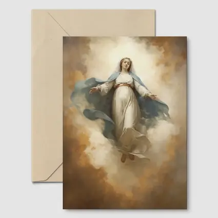 Virgin Mary Ascending Classical Oil Painting Art