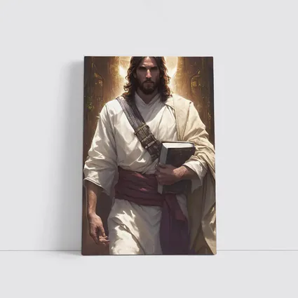 Jesus Christ Walking With Holy Bible Light