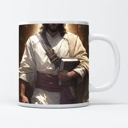 Jesus Christ Walking With Holy Bible Light