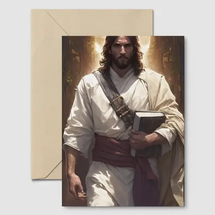 Jesus Christ Walking With Holy Bible Light