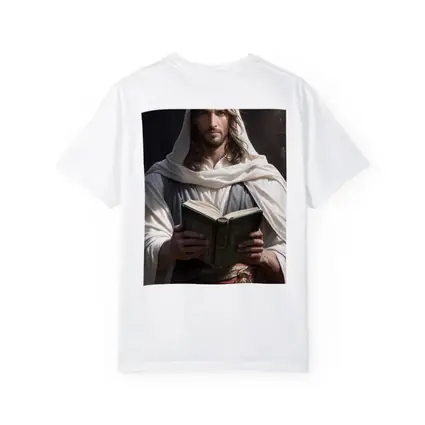 Jesus Christ Reading Holy Book Dark Background
