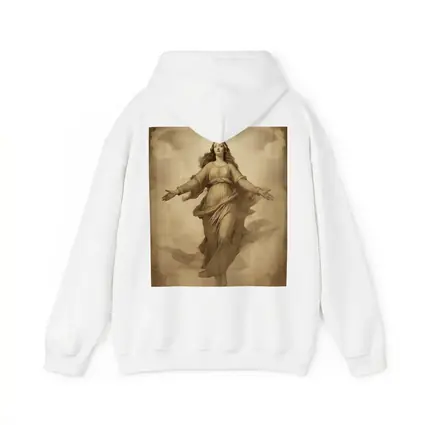 Virgin Mary Ascending Sepia Vintage Religious Art
