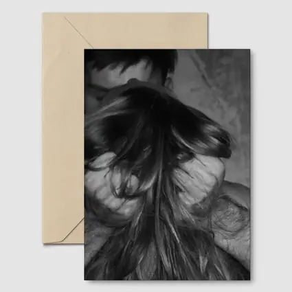 Black and White Intimate Couple Embrace Art