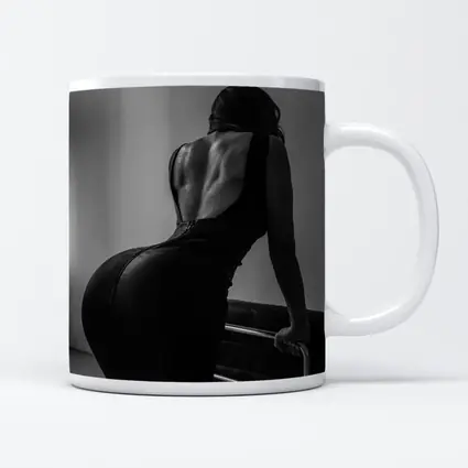 Black and White Woman Back Dress Art