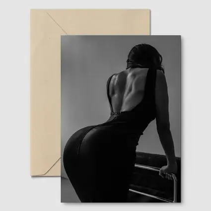 Black and White Woman Back Dress Art