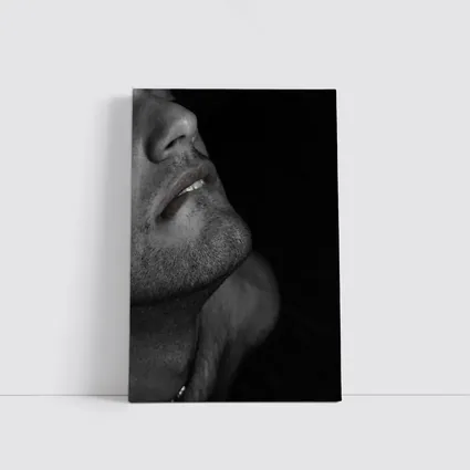 Black and White Male Portrait Dark Background