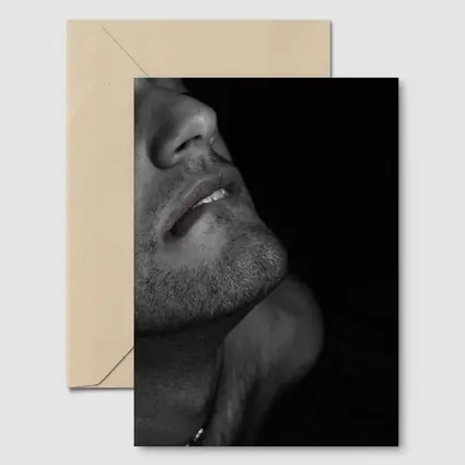 Black and White Male Portrait Dark Background