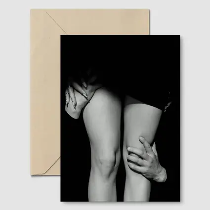 Black and White Couple Embrace Erotic Art