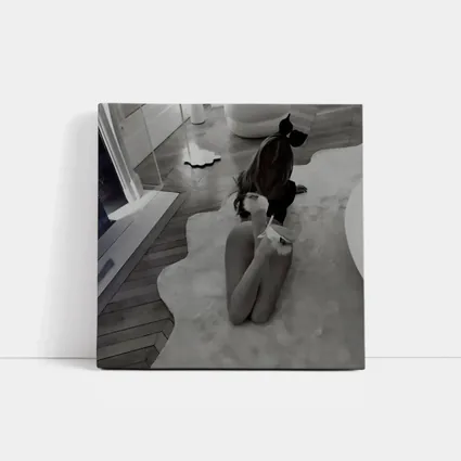 Bunny Girl Kneeling Luxury Bathroom Interior