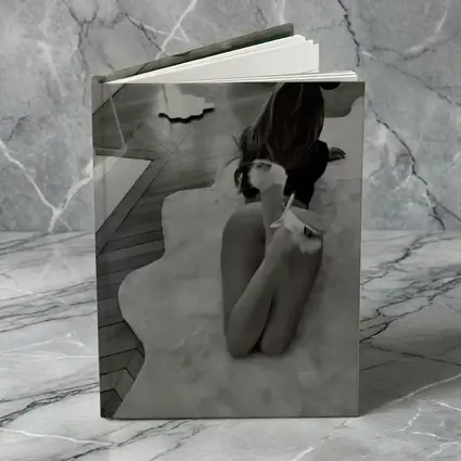 Bunny Girl Kneeling Luxury Bathroom Interior