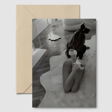 Bunny Girl Kneeling Luxury Bathroom Interior