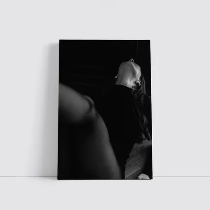 Black and White Woman Figure Dark Interior