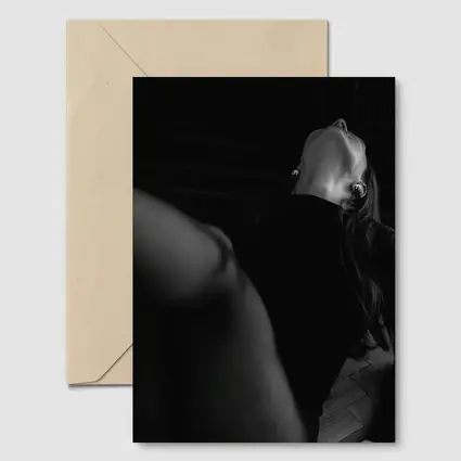 Black and White Woman Figure Dark Interior