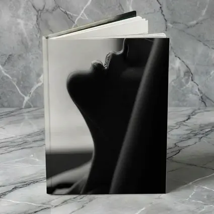 Black and White Female Profile Silhouette Art