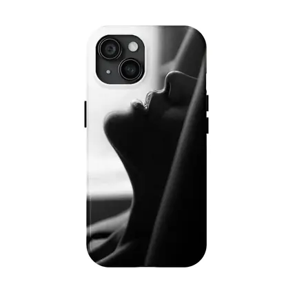 Black and White Female Profile Silhouette Art