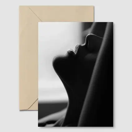 Black and White Female Profile Silhouette Art