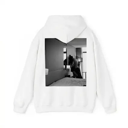 Couple Kissing Black White Hotel Room