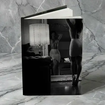 Woman Mirror Reflection Black White Boudoir