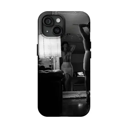 Woman Mirror Reflection Black White Boudoir
