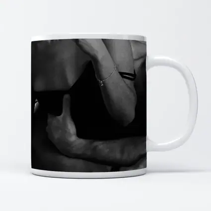 Black and White Couple Embrace Intimate Photography