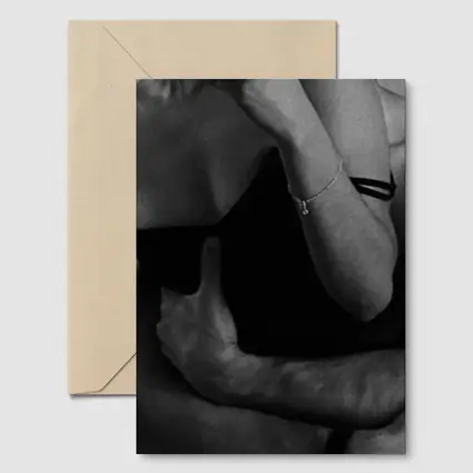Black and White Couple Embrace Intimate Photography