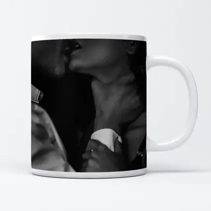 Intimate Black and White Couple Kiss Portrait