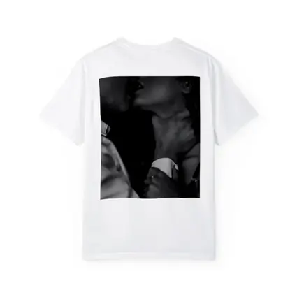 Intimate Black and White Couple Kiss Portrait