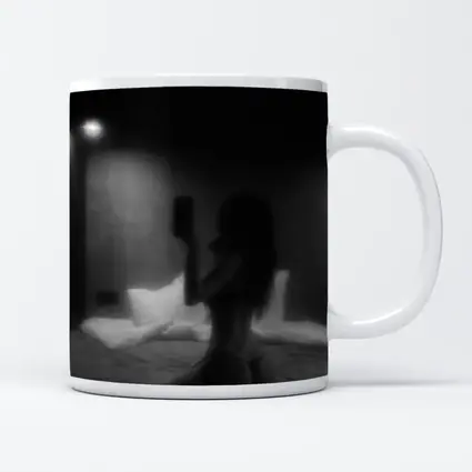 Woman Silhouette Black White Bedroom Night