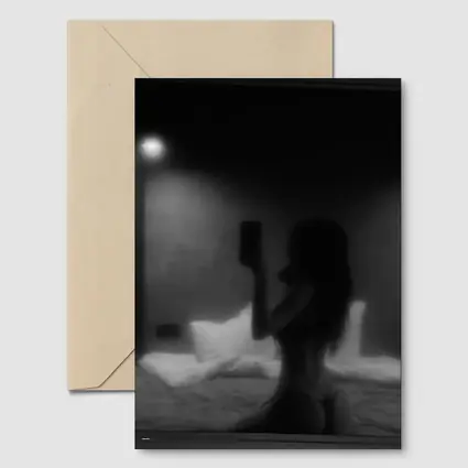 Woman Silhouette Black White Bedroom Night