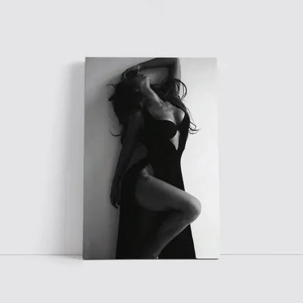 Black and White Elegant Woman Fashion Portrait
