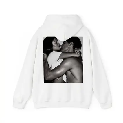 Black and White Couple Kissing Embrace Art