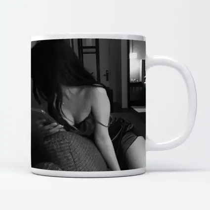 Black and White Woman Hotel Room Photo