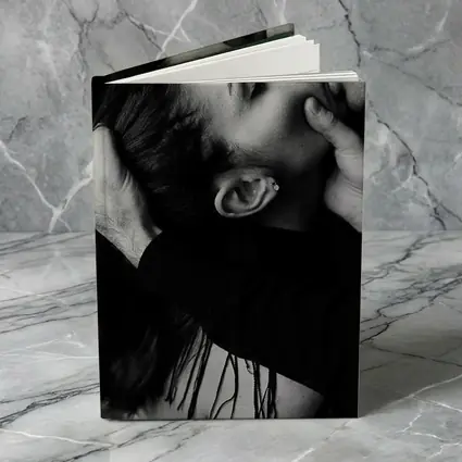 Black and White Couple Kissing Intimate Moment