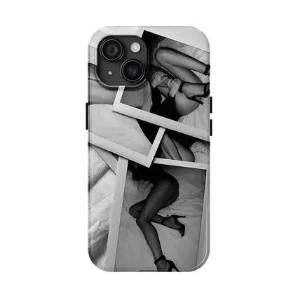 Black and White Polaroid Woman Bedroom Photography