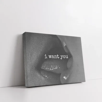 I Want You Black White Lips Kiss